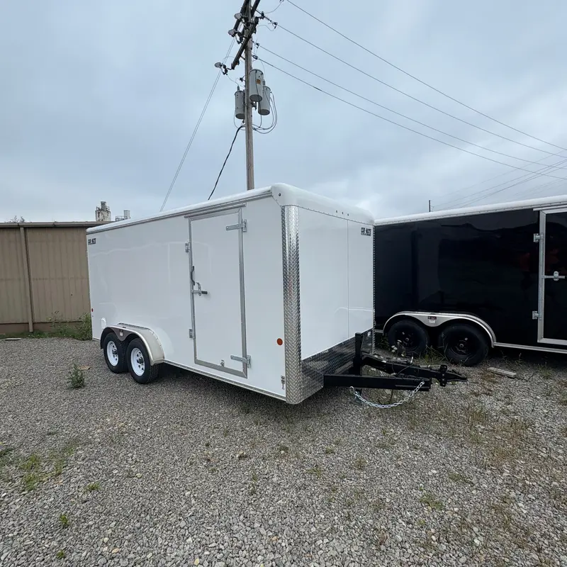 2025 Car Mate 7X16 Hydraulic Brake Cargo Trailer – Ramp Door & +6" Height 1