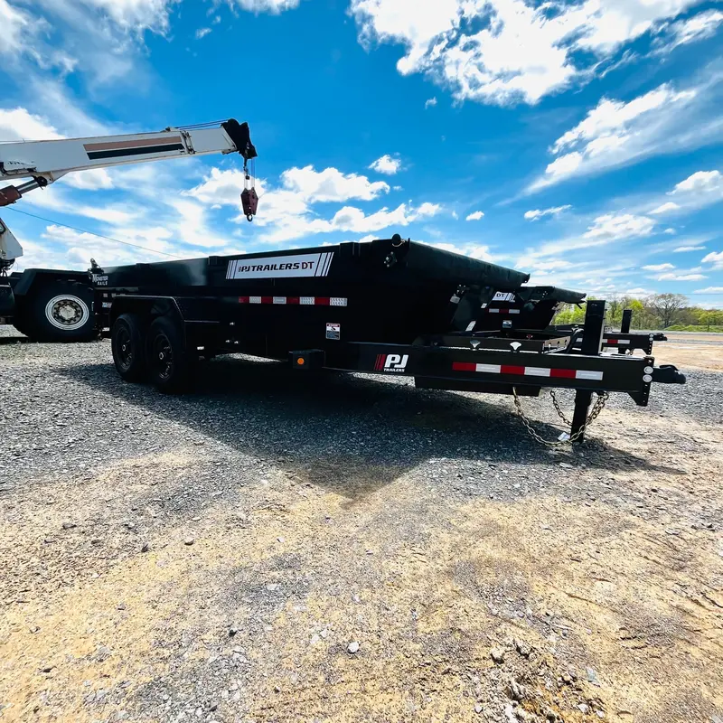2027 Pj Dt 7X16 Tandem-Axle Dump Trailer – High-Capacity Gravel & Debris Hauler 1