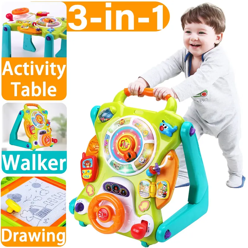 3-In-1 Sit-To-Stand Baby Walker With Musical Activity Table 1