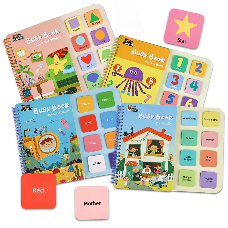4-Piece Preschool Busy Books – Interactive Learning Activity Books For Toddlers 1