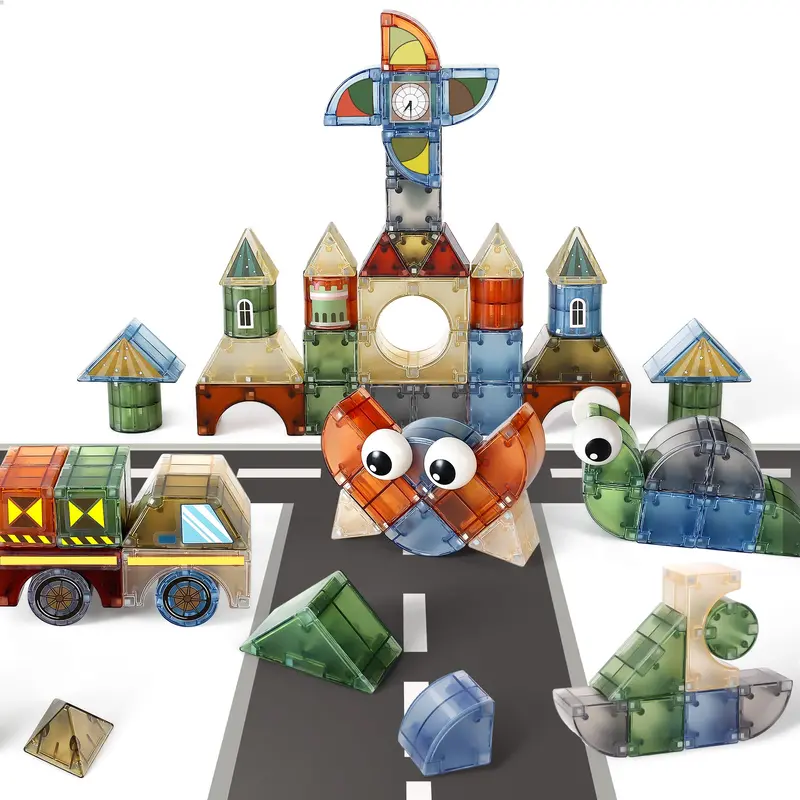 62-Piece Magnetic Building Block Set For Creative Stacking 1
