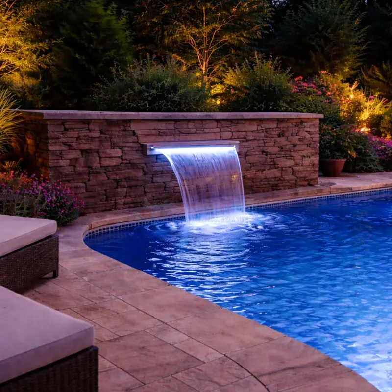 64-Efwbl-2-6N-R Pal Evenflow 24-Inch Waterblade Waterfall With Rear Feed And Multi-Color Led 1
