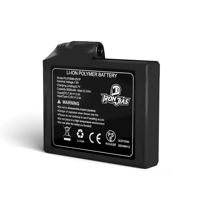 7.6V 3000Mah Rechargeable Lithium Battery For Heated Gloves (B001) 1