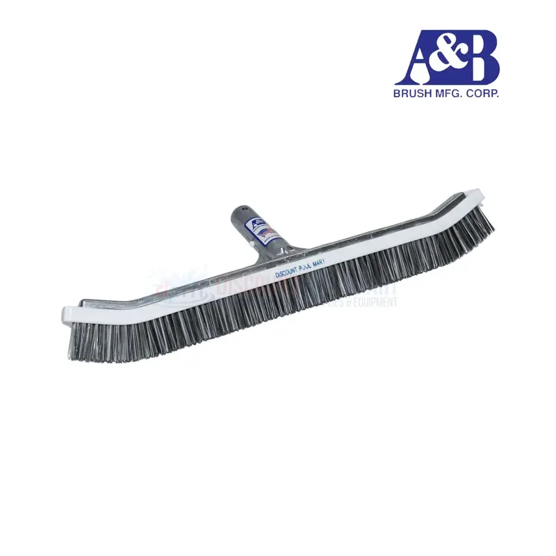 A&B 18-Inch Curved Combo Pool Brush – Stainless Steel And Nylon Bristles 1