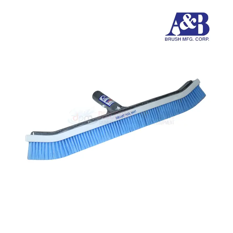 A&B Commercial 18-Inch Blue Nylon Curved Pool Brush – Heavy-Duty 1