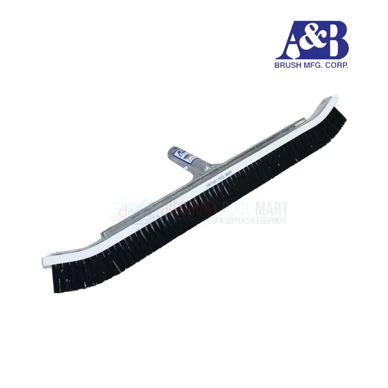 A&B Commercial-Grade 24-Inch Curved Pool Wall Brush – Black Nylon 1
