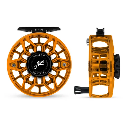 Abel Sdf Ported 4/5 Fly Reel – Vibrant Orange And Matte Black 1