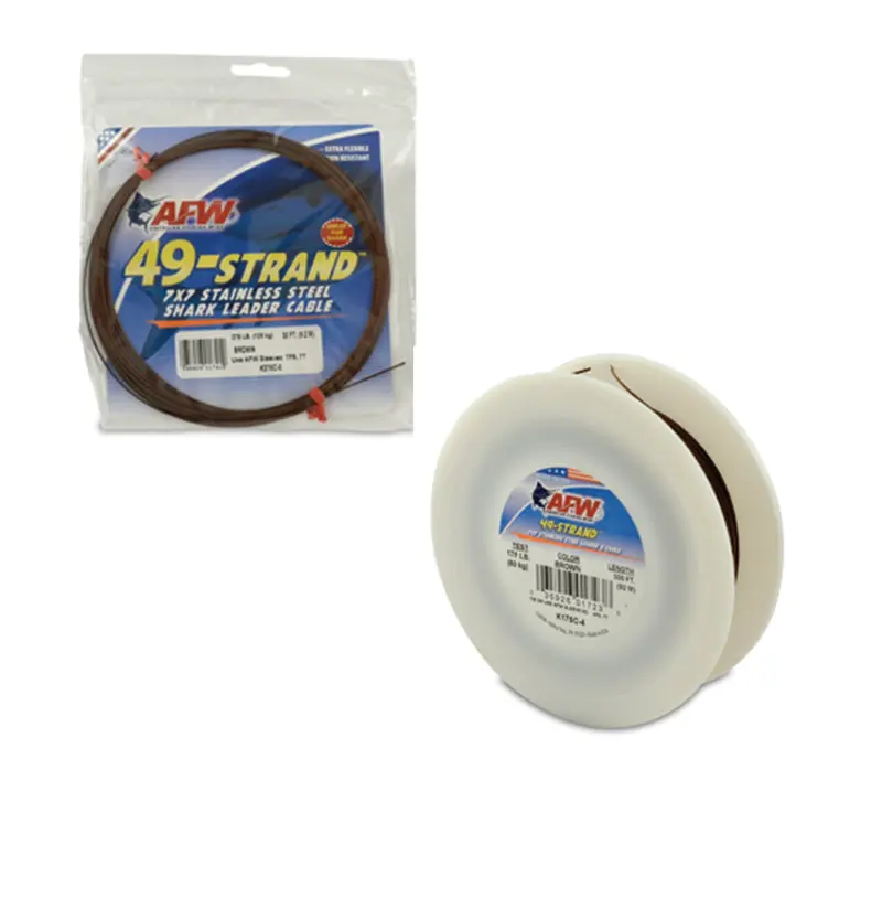 Afw 49-Strand Stainless Steel Shark Leader Cable – 30-Foot Coil 1