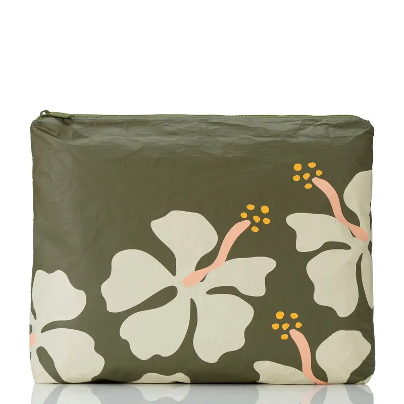 Aloha Max Mo'Orea Sand Dollar & Olive Pouch Bikini Bottom 1
