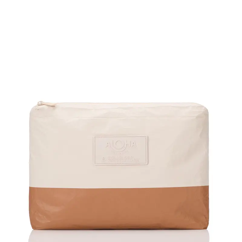 Aloha Mid Pouch – Dipped Design In Toffee & Sandstone 1