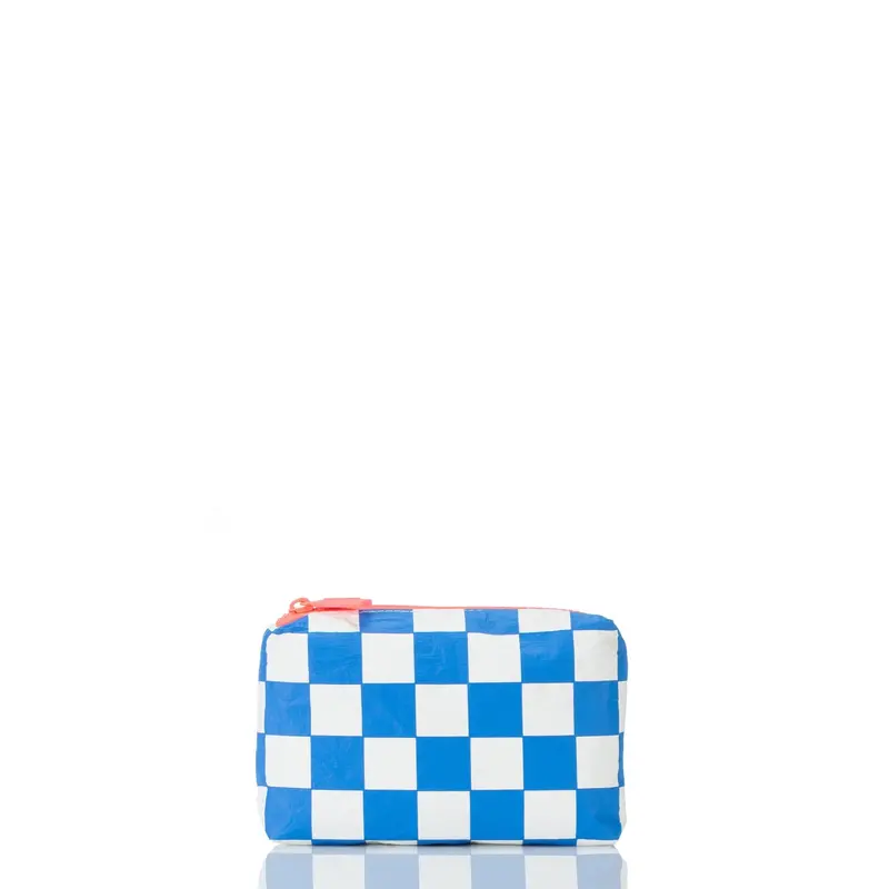 Aloha Mini Pouch – Checkmate Cerulean Print 1