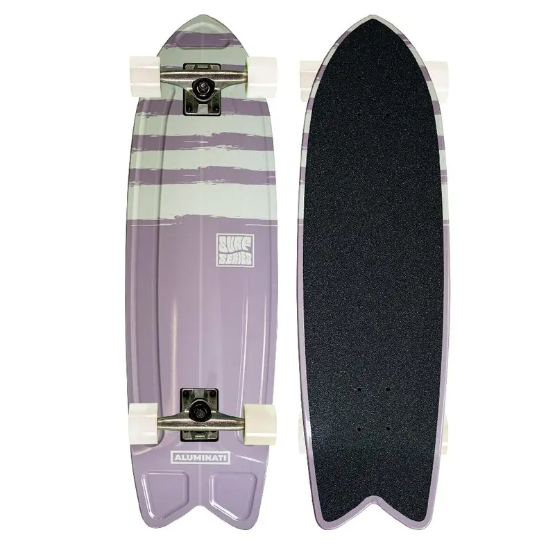 Aluminati Stripes Fishtail Cruiser Skateboard – 28" Summer Deck 1