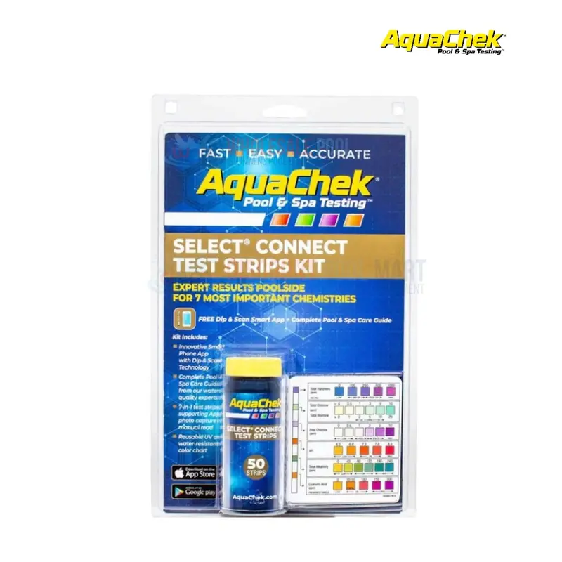Aquachek Select Connect 7-In-1 Smart Test Strips With App Photo Capture – 50 Count 1