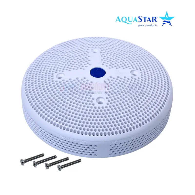 Aquastar 6-Inch Round Suction Outlet Drain Cover – White 1