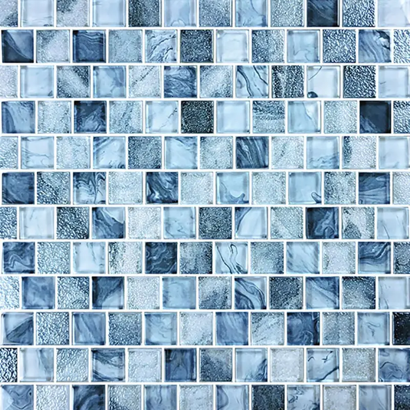 Artistry In Mosaics 1X1 Inch Arctic Blue Glass Mosaic Tile – Signature Series (1 Sq Ft) 1