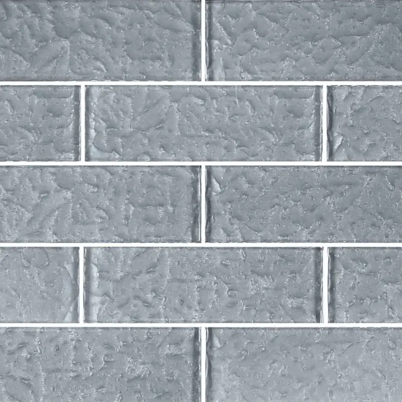 Artistry In Mosaics 2X6 Inch Moonscape Series Gray Glass Mosaic Tile (1 Sq Ft) 1