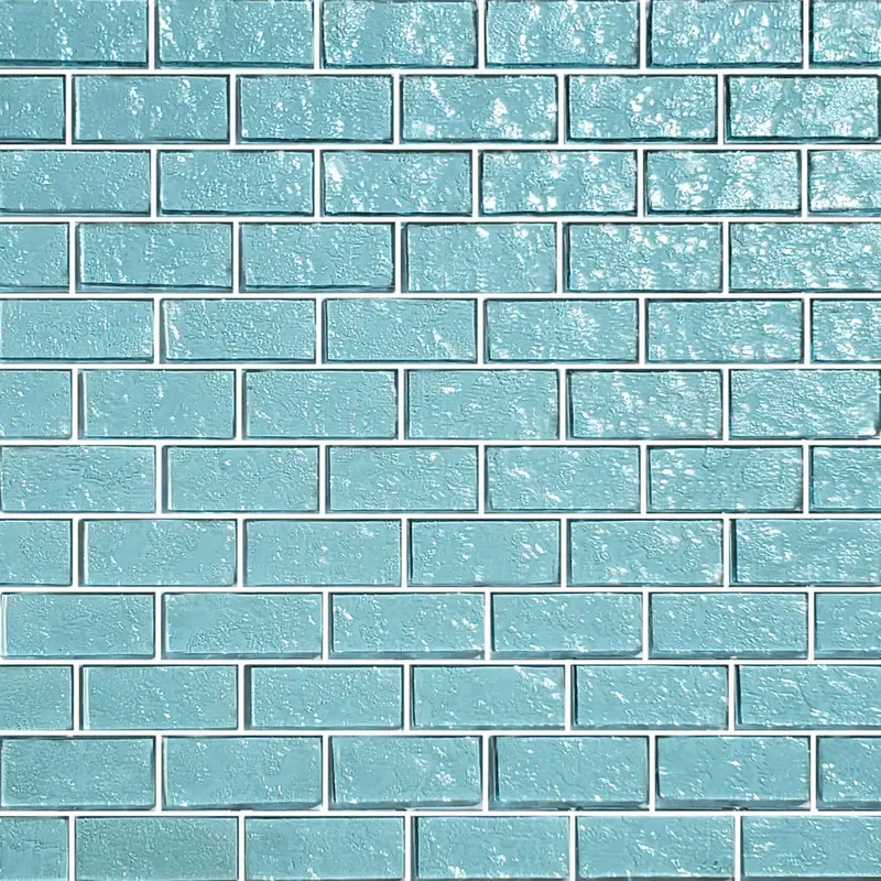 Artistry In Mosaics Galaxy Series Aquamarine Glass Tile – 1" X 2" (Gg82348T9, 1 Sq Ft) 1