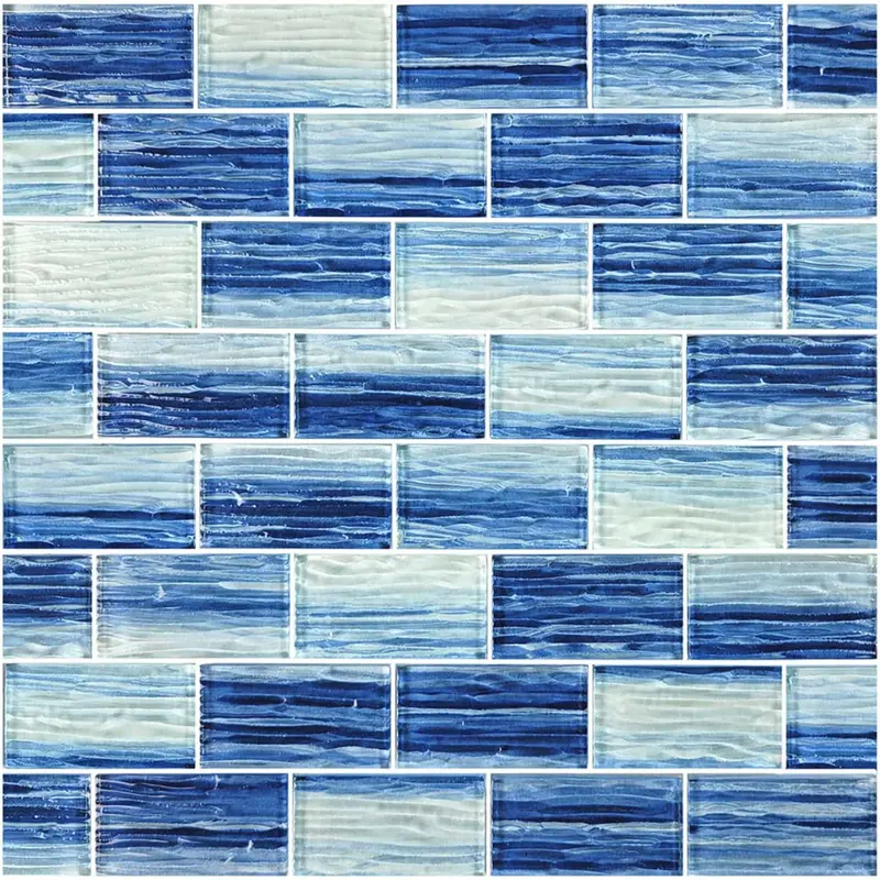 Artistry In Mosaics Mirage Series Field Tile – 1.5X3 Inch Glass, Blue Blend, 1 Square Foot (Gm8153B3) 1