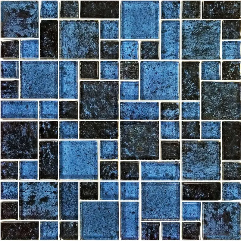 Artistry In Mosaics Nightfall Series Azure Black Field Tile – Mixed Glass, 1 Sq Ft, Nf6Mxb21 1