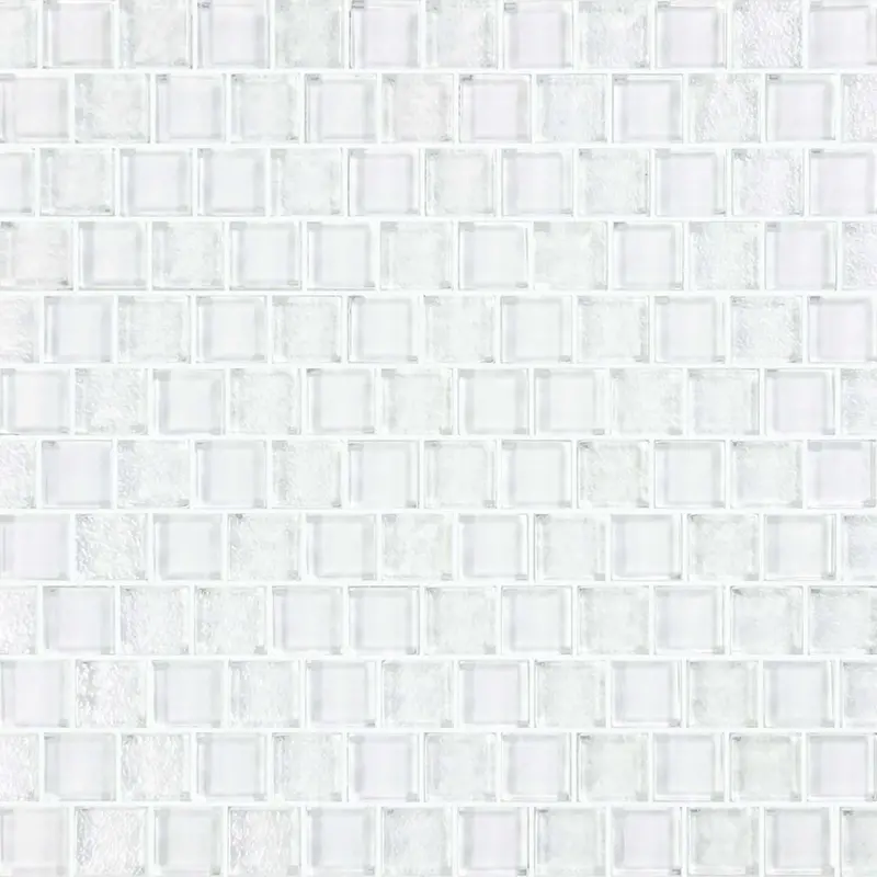 Artistry In Mosaics Signature Series Bright White 1" X 1" Glass Mosaic Tile – 1 Sq Ft, Ss82323W1 1