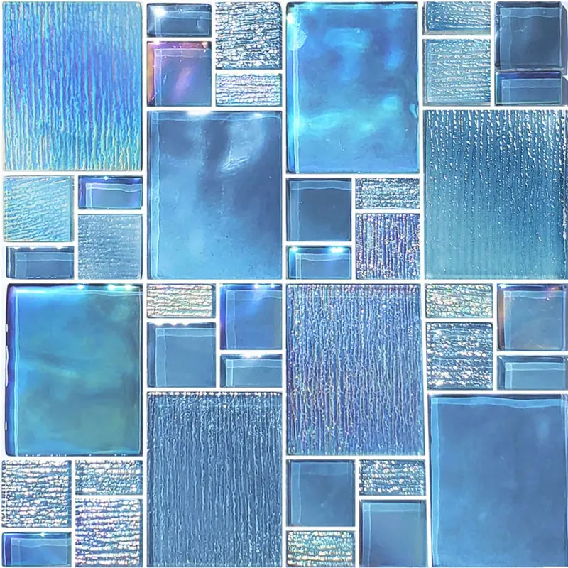 Avalon Series Mixed Glass Mosaics – Ocean Blue | 1 Sq Ft | Av8Mxb22 1