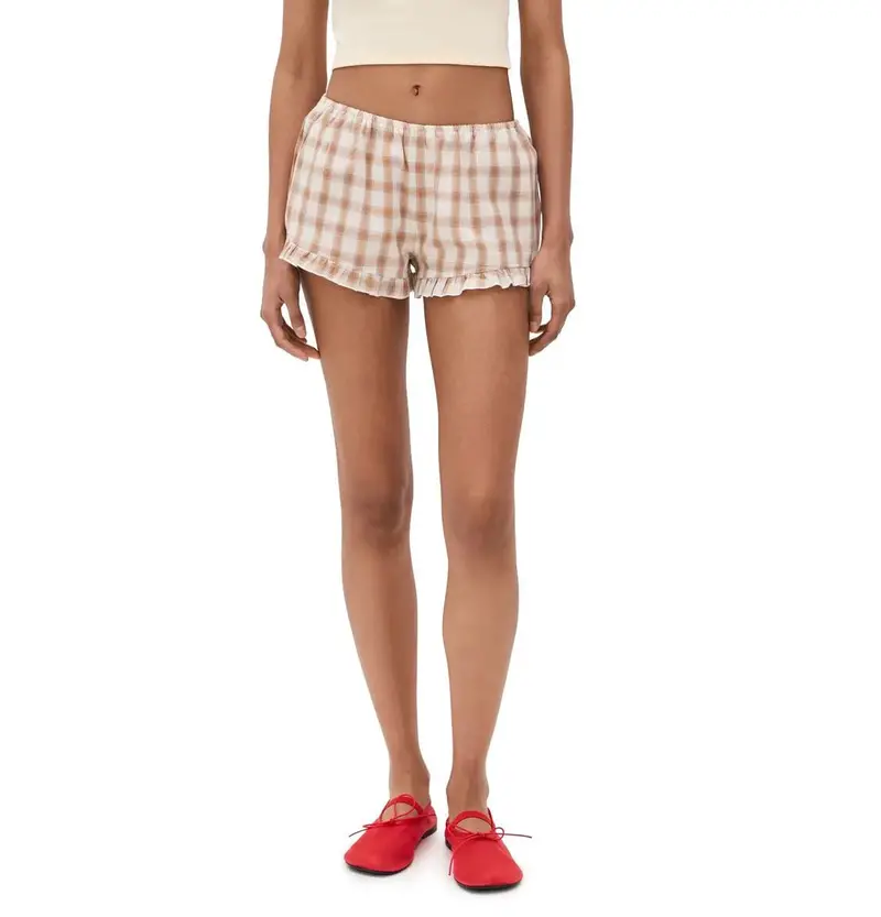 Bailey Rose Embroidered Plaid Shorts – Artisanal Summer Bottoms 1