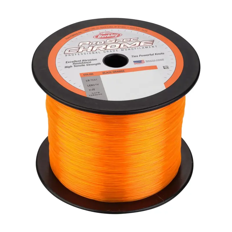 Berkley Prospec Chrome Monofilament Fishing Line – Blaze Orange Bulk Spool 1