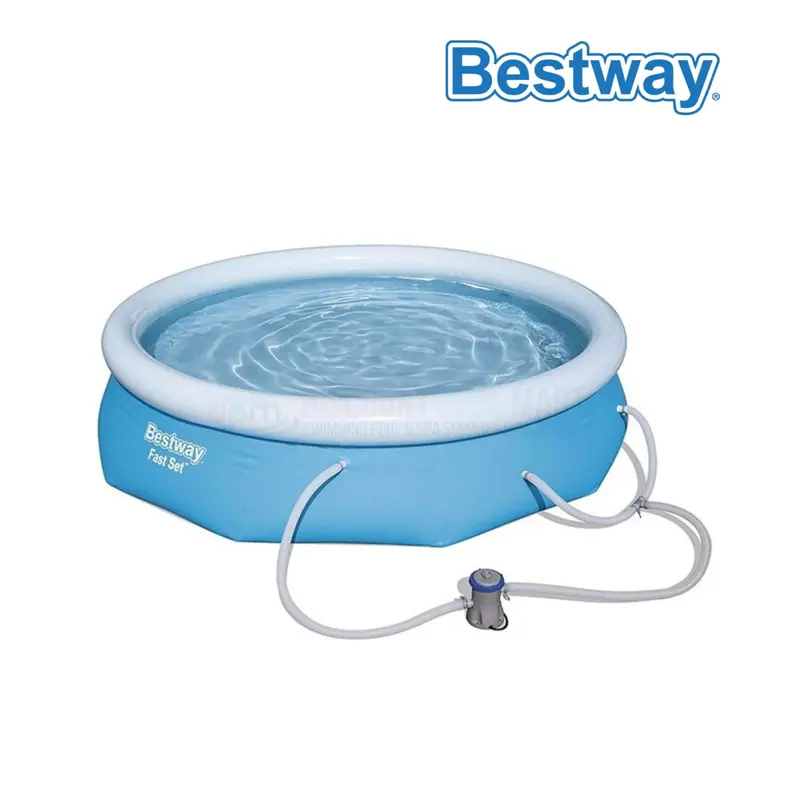 Bestway Fast Set Inflatable Pool With Integrated Filter – 10 Ft Round × 30 In Deep | Model 57269E 1