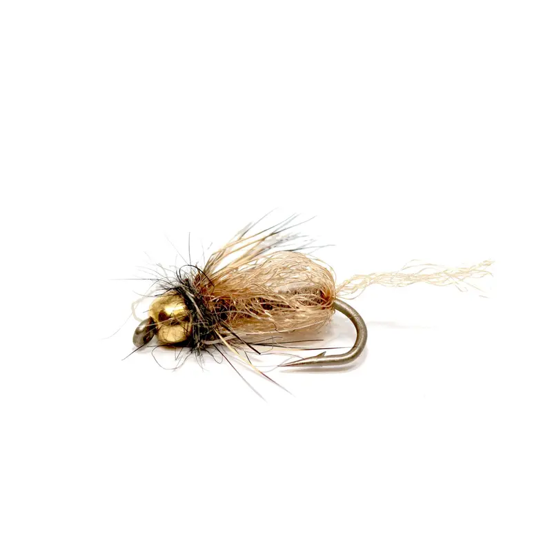 Bh Sparkle Caddis Pupa – Tan Variant With Flashing Wingcase Detail 1