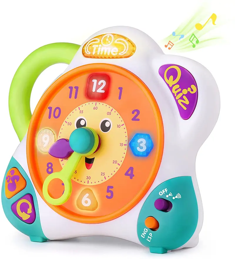 Bilingual English-Spanish Learning Clock For Time-Telling Practice 1