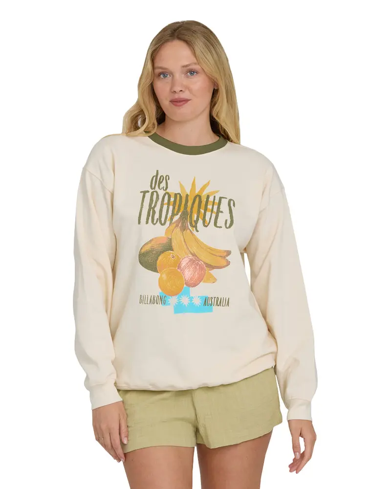 Billabong Freshest Things Crewneck Sweatshirt – Relaxed-Fit Fleece Pullover 1