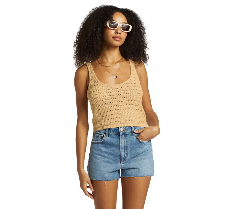 Billabong Hot Shot Crochet-Trimmed Cropped Tank 1