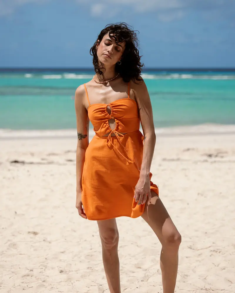 Billabong Lima Mini Dress With Sleeveless Cutout Design 1