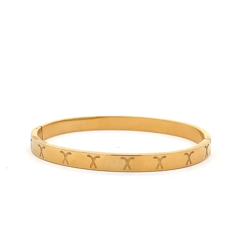 Birdie-Themed Bangle Bracelet – Gold Tone 1