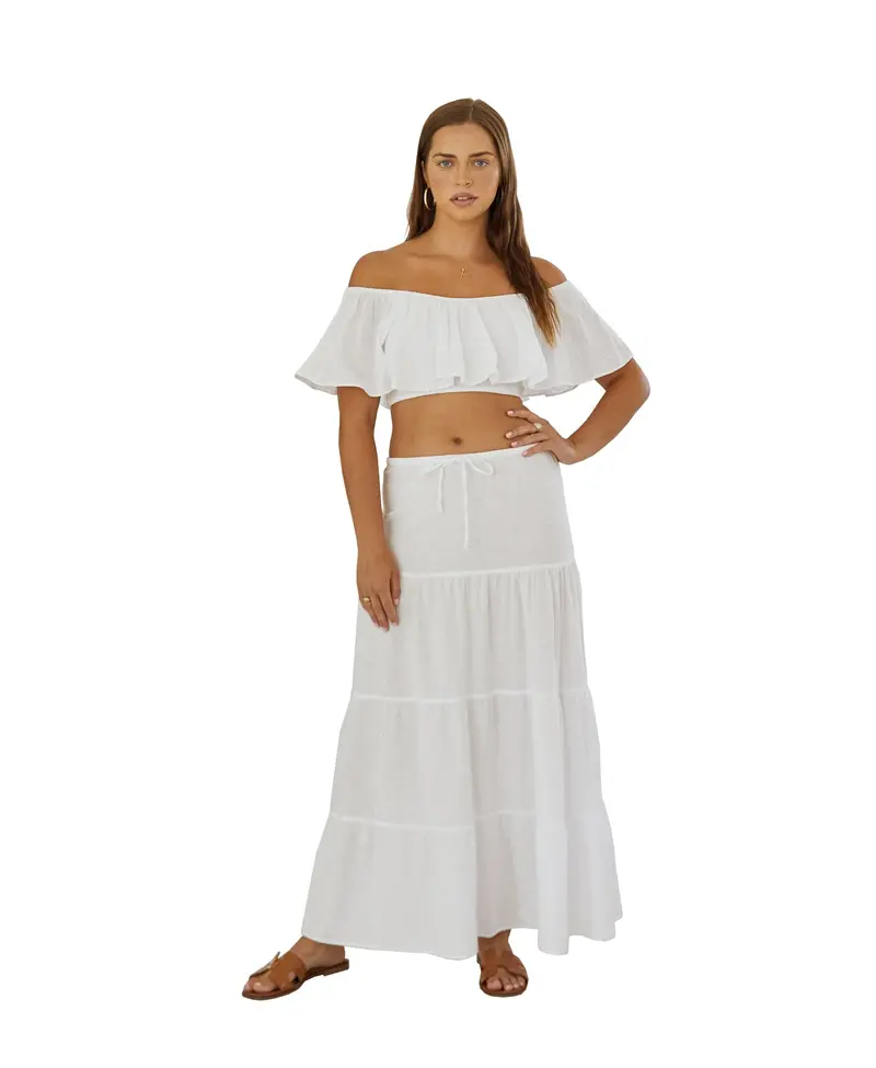 Blanco High-Waisted Flowy Maxi Skirt 1