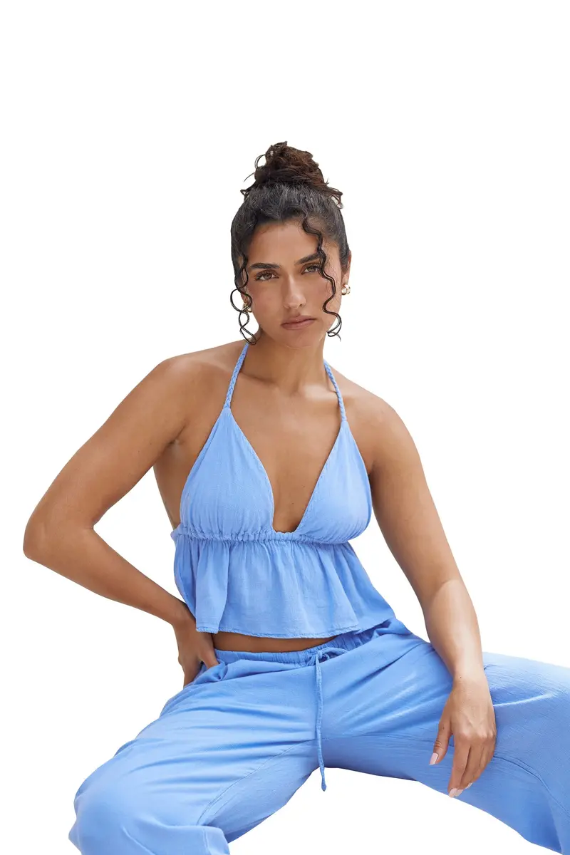 Blanco Triangle Bikini Top With Rope-Tie Detail 1