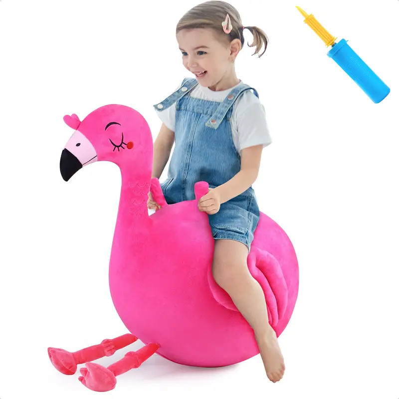 Bouncy Pals Flamingo Hopper Ball For Indoor/Outdoor Fun 1
