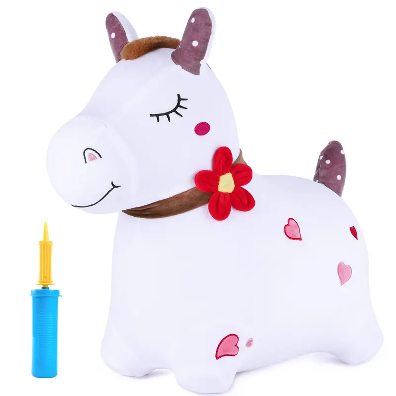 Bouncy Pals White Hopping Horse Toy 1
