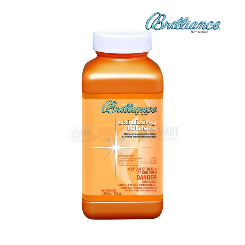 Brilliance 83765 Oxidizing Tablets – 1.75-Pound Jar For Pool Shock Treatment 1