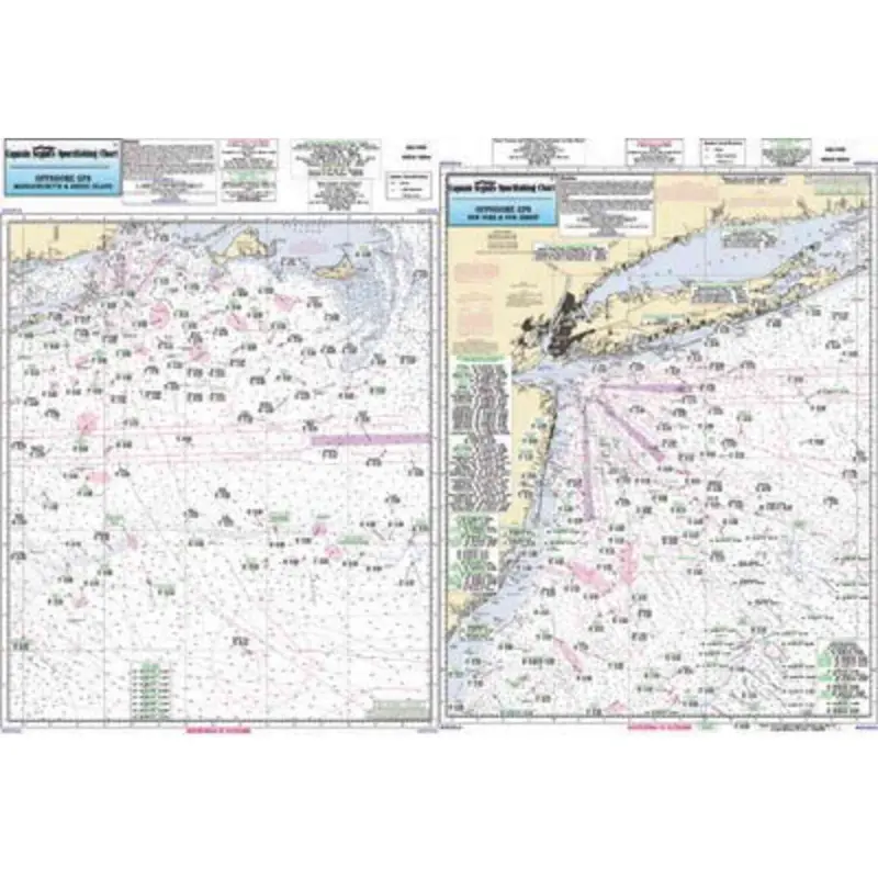 Captain Seagull Multi-State Canyon Chart – Ma, Ri, Ct, Ny, Nj Offshore Fishing Map 1