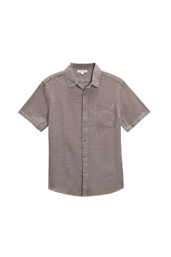 Classic Linen Short-Sleeve Button-Down Shirt 3