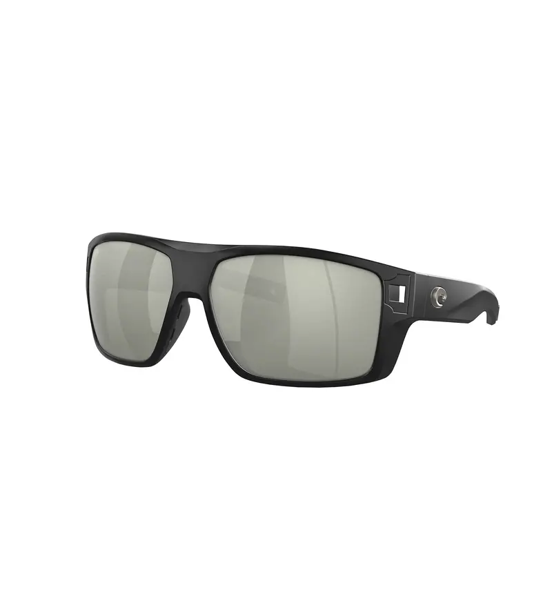 Costa Del Mar Diego Polarized Sunglasses – Gray Silver Mirror, 580G Lens, Matte Black Frame 1