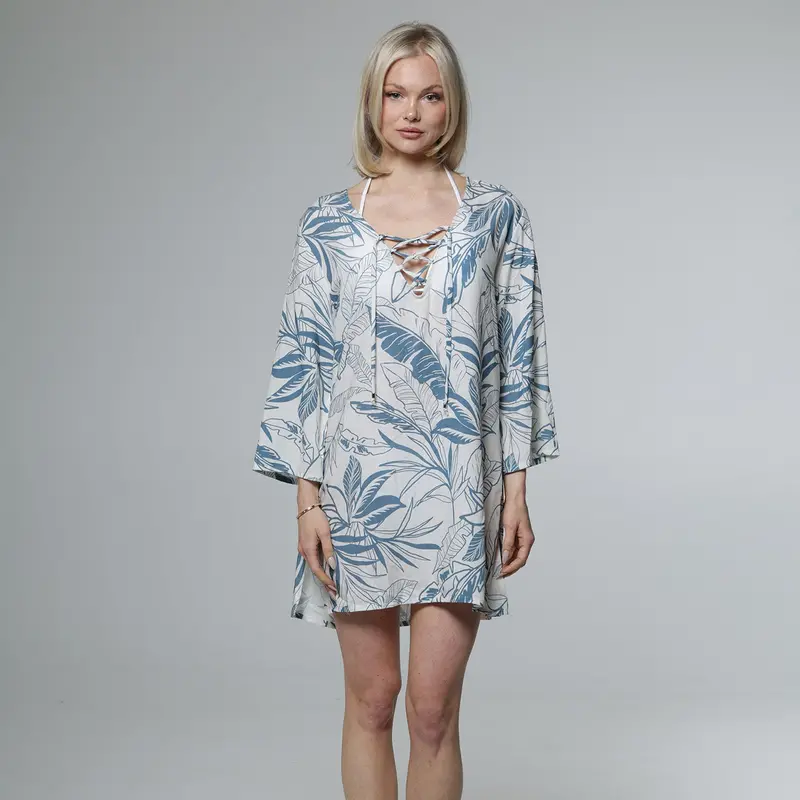 Côte D'Azur Lace-Trimmed Tunic Top 1