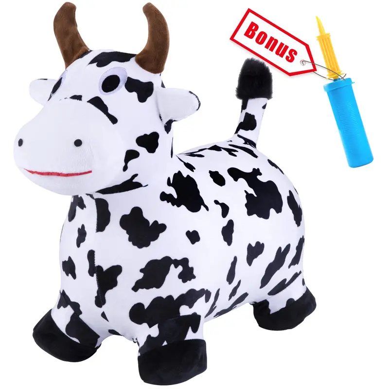 Cow-Design Hopper Horse – Bouncy Ride-On Animal Toy For Kids 1