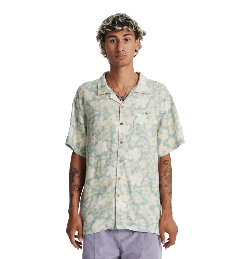 Critical Slide Society Astro Resort Shirt – Vibrant Printed Tropical Short-Sleeve 1