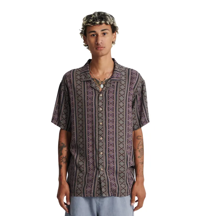 Critical Slide Society Trader Resort Shirt – Bold Patterned Vacation-Ready Top 1
