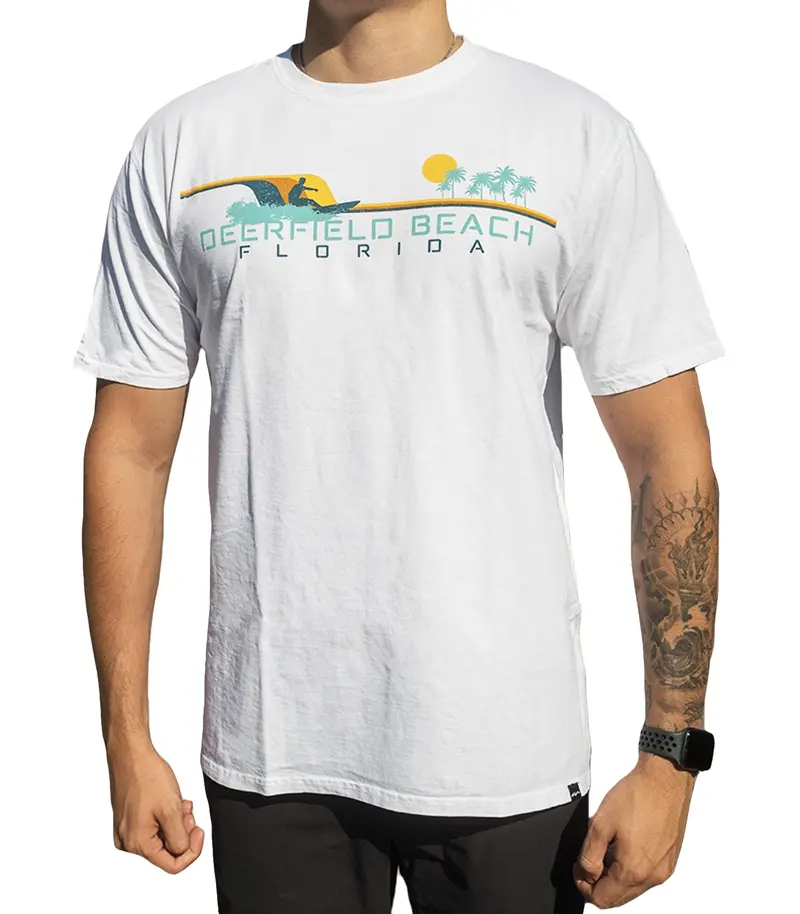 Deerfield Beach Retro Wave Short Sleeve Tee 1