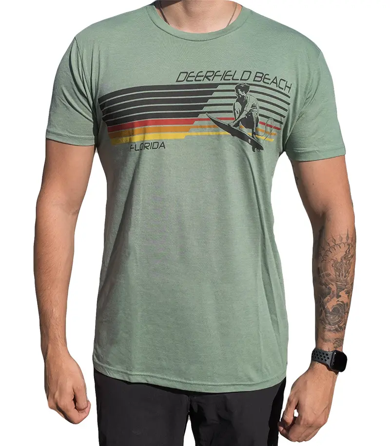 Deerfield Beach Surf Lines Graphic T-Shirt 1