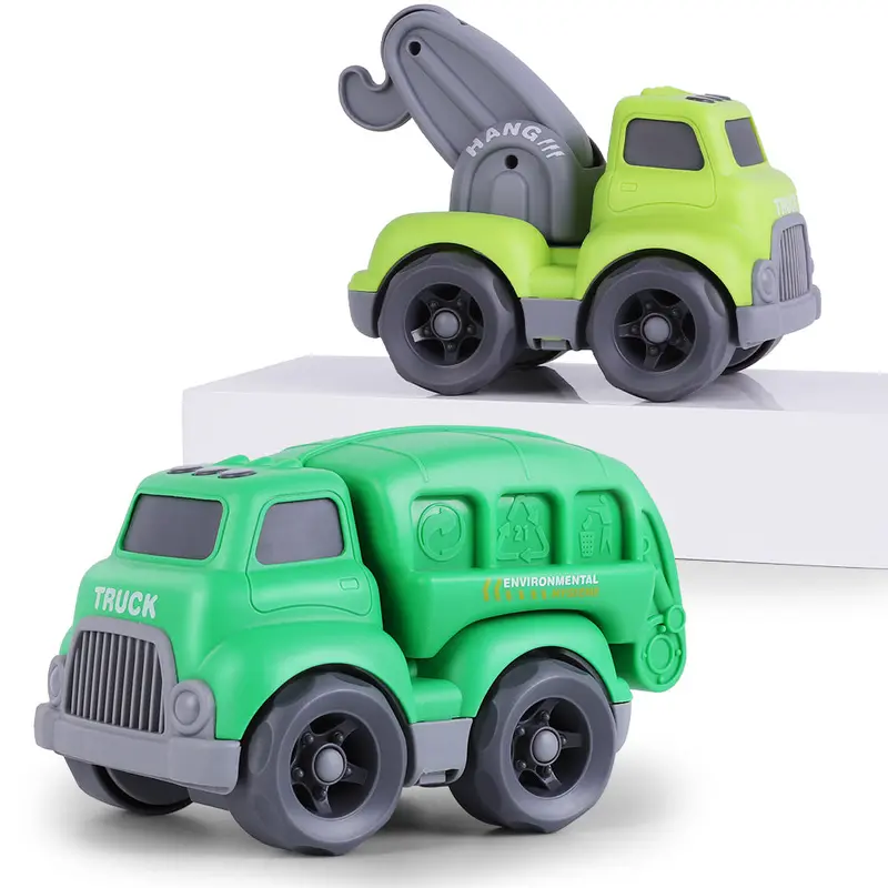 Die-Cast Garbage & Tow Truck Duo – Realistic Vehicle Play Set 1