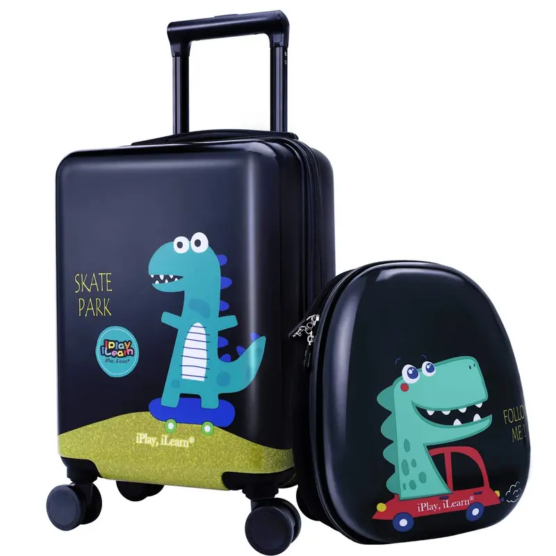 Dinosaur-Print Kids Luggage – Travel Suitcase With Complementary Backpack 1